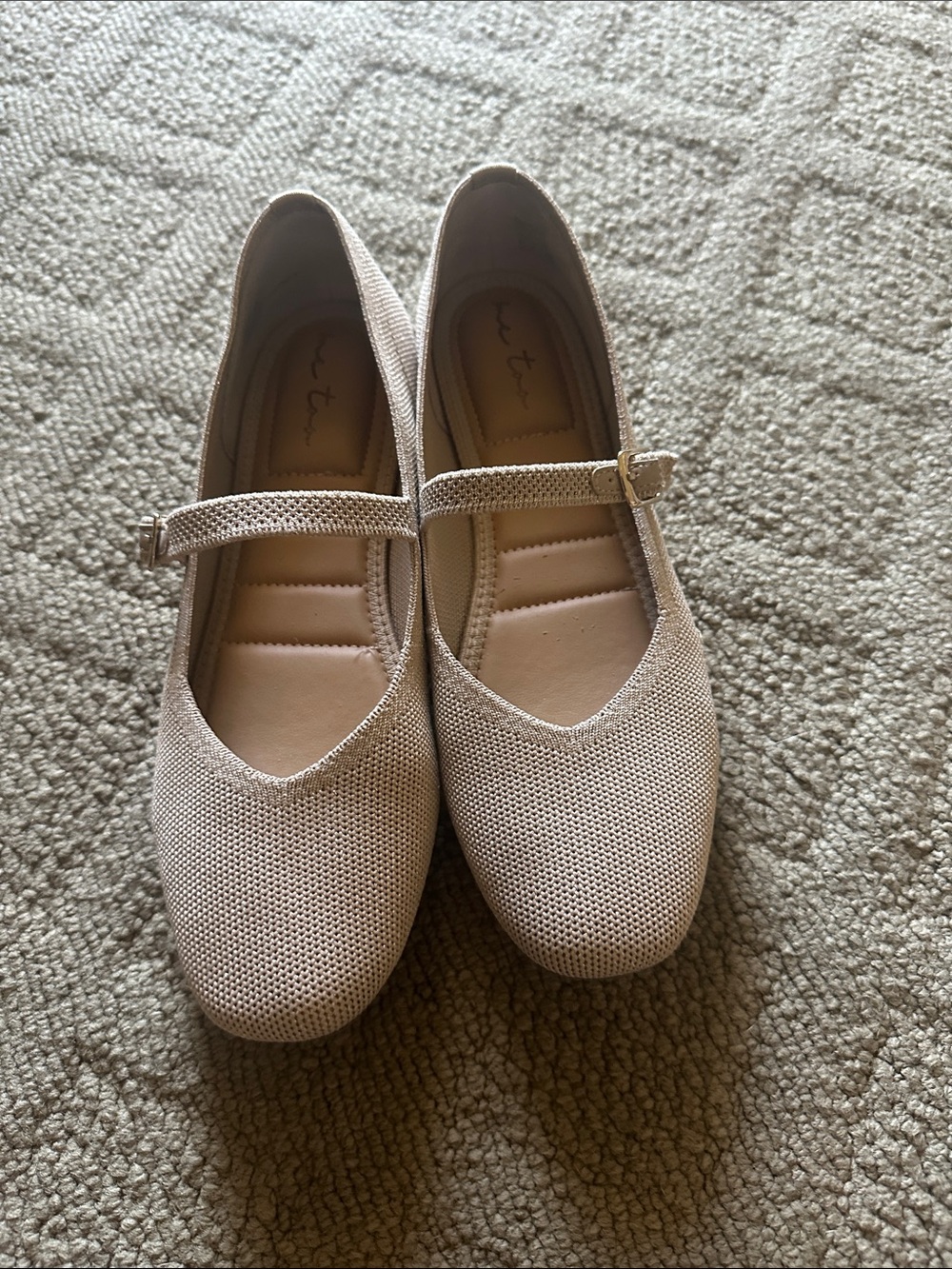 me too Tan Colored  Pink Mary Jane Flats